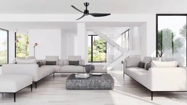 Genoa DC Ceiling Fan 50" 3 Blade Matt Black With WIFI Remote - MGDC133M
