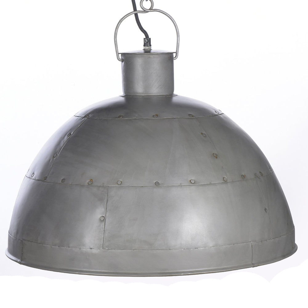 Buy Pendant Lights Australia Granada 1 Light Iron Riveted Dome Pendant - Vintage Grey - ZAF10100GR