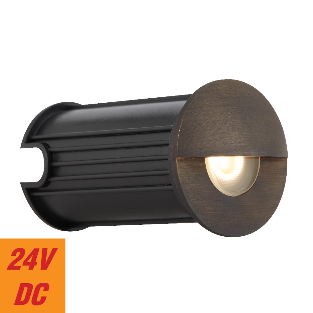 Halon LED Step Light 24V 1W 3000K Antique Brass - HALON ST1-AB324