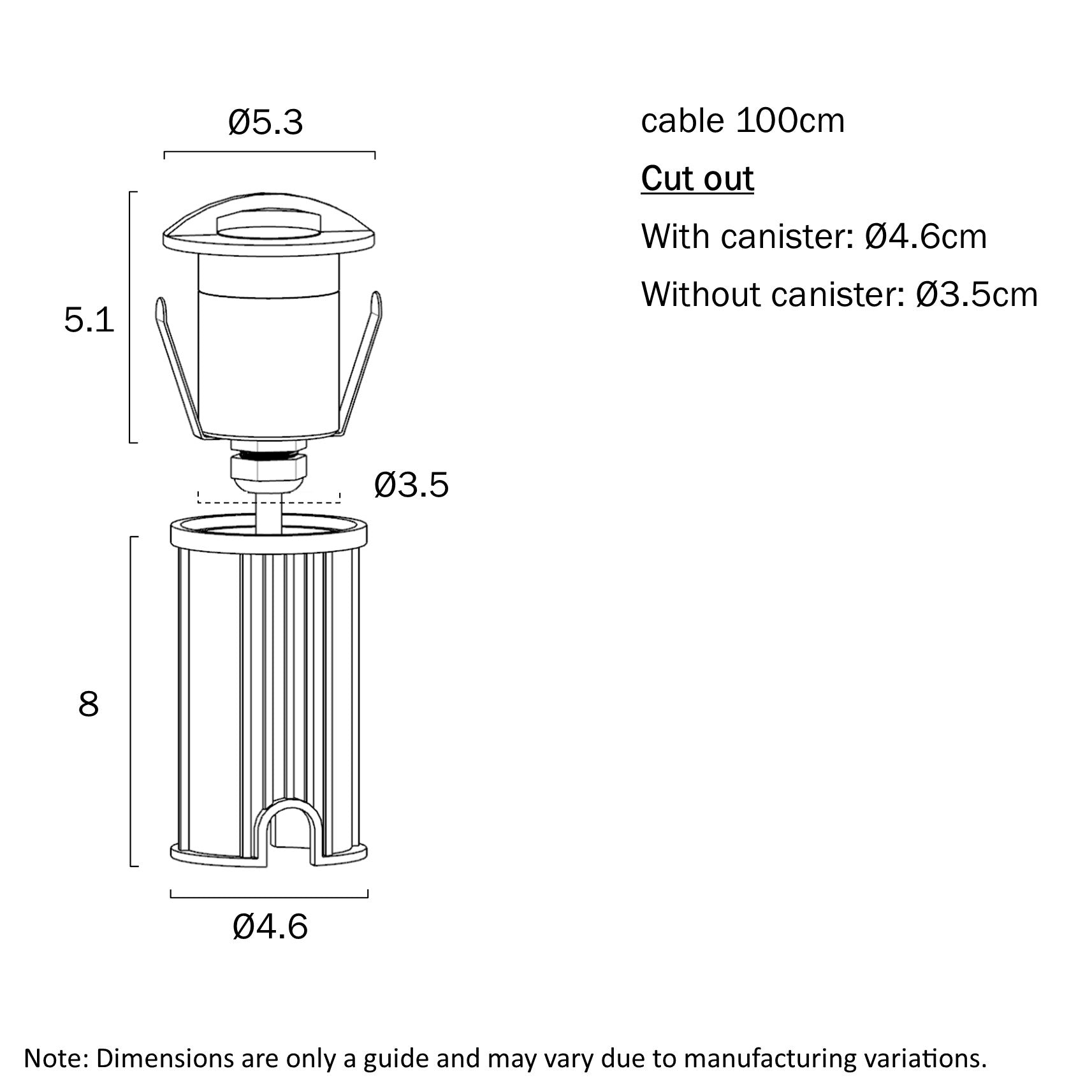 Halon LED Step Light 24V 1W 3000K Stainless Steel - HALON ST1-SS324