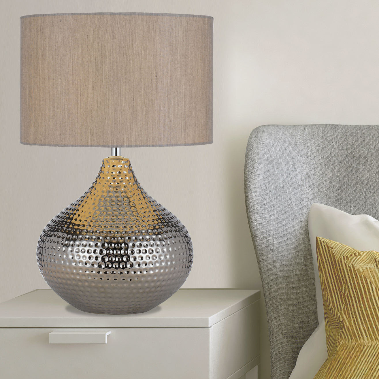 Buy Table Lamps Australia HANOI Table Lamp Silver Ceramic - HANOI TL-SL