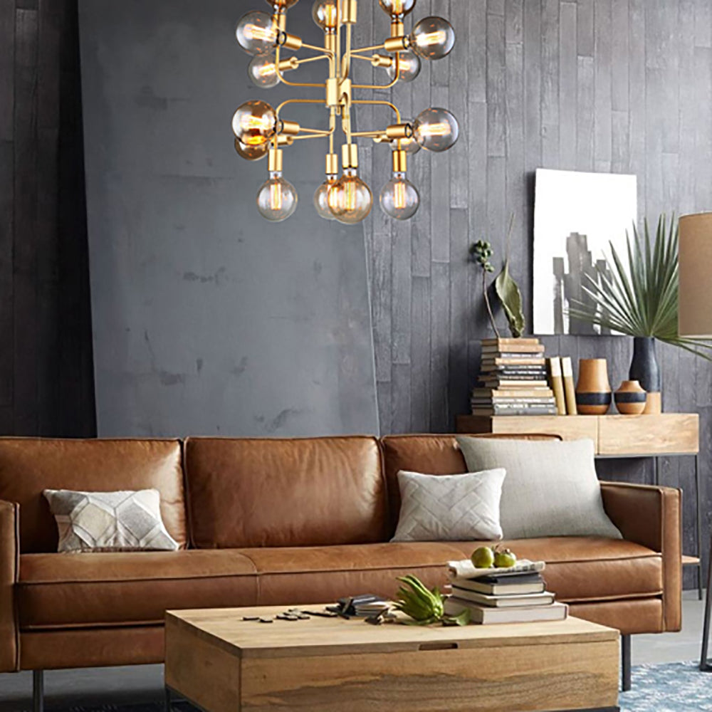 Buy Pendant Lights Australia HEXADE Modern Abstract 16 Light Pendant Gold - HEXADE2