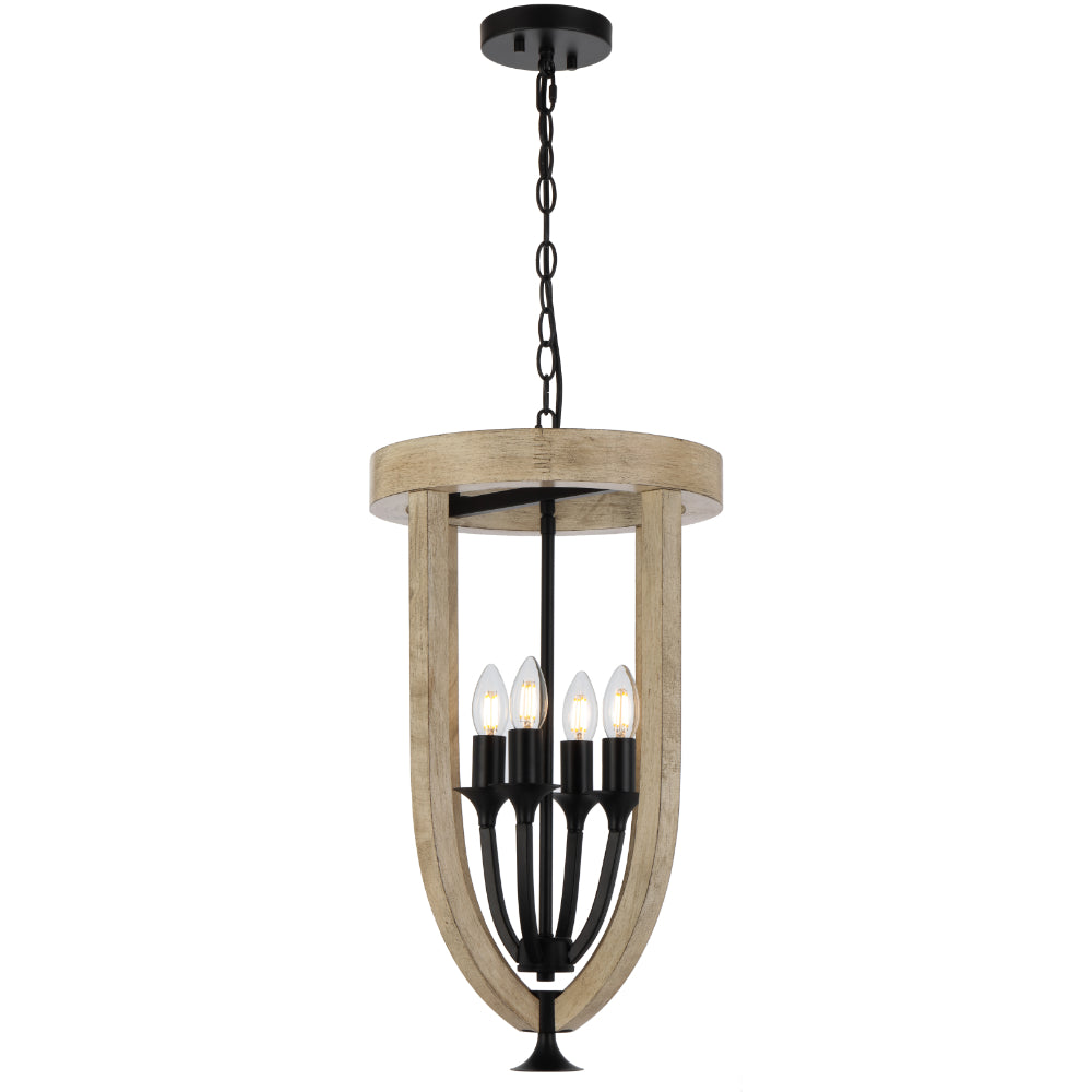 Hosley 4 Light Pendant Black - HOSLEY PE4-BK