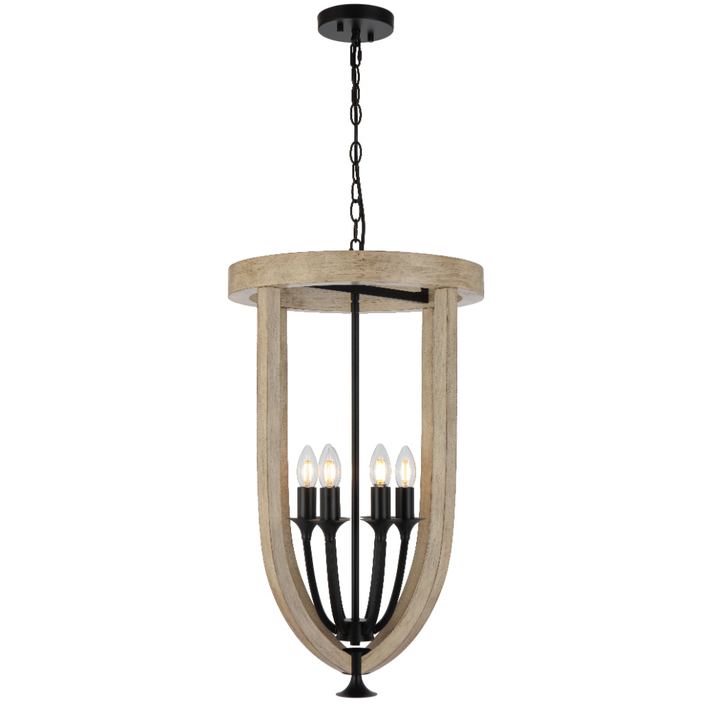 Hosley 6 Light Pendant Black - HOSLEY PE6-BK