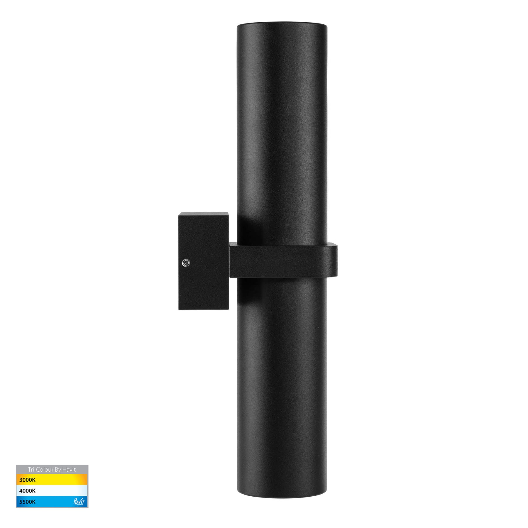 Luz Aluminium Up & Down Pillar Light TRI Colour Black - HV10291T