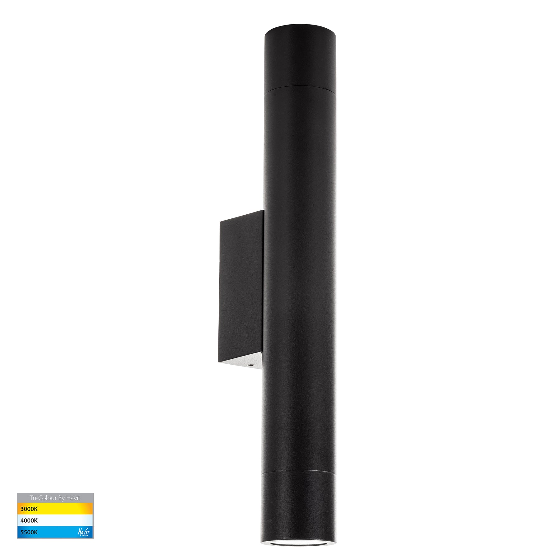Dugo LED Up & Down Wall Light 3W Tri Colour Black - HV10293T