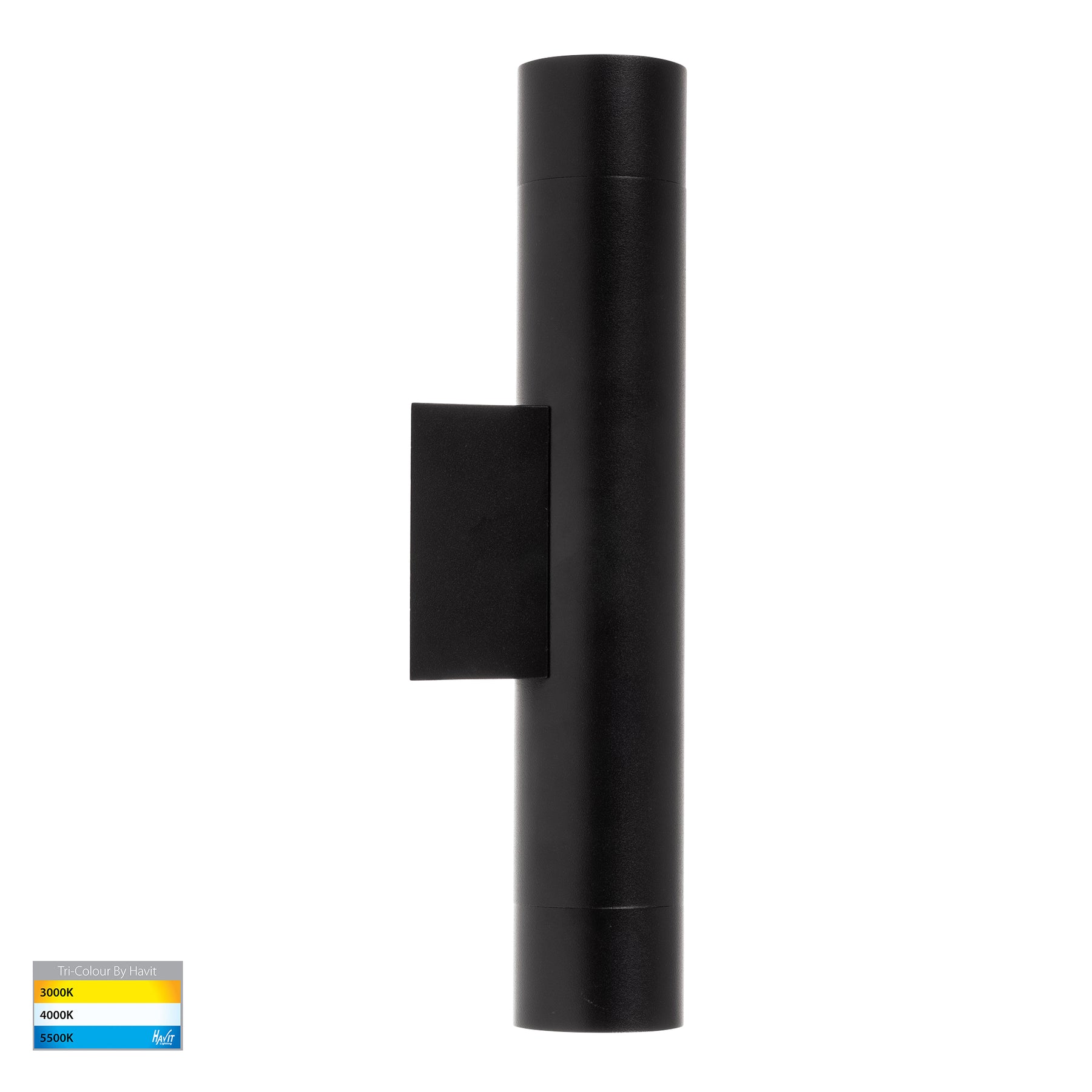 Dugo LED Up & Down Wall Light 5W Tri Colour Black - HV10294T