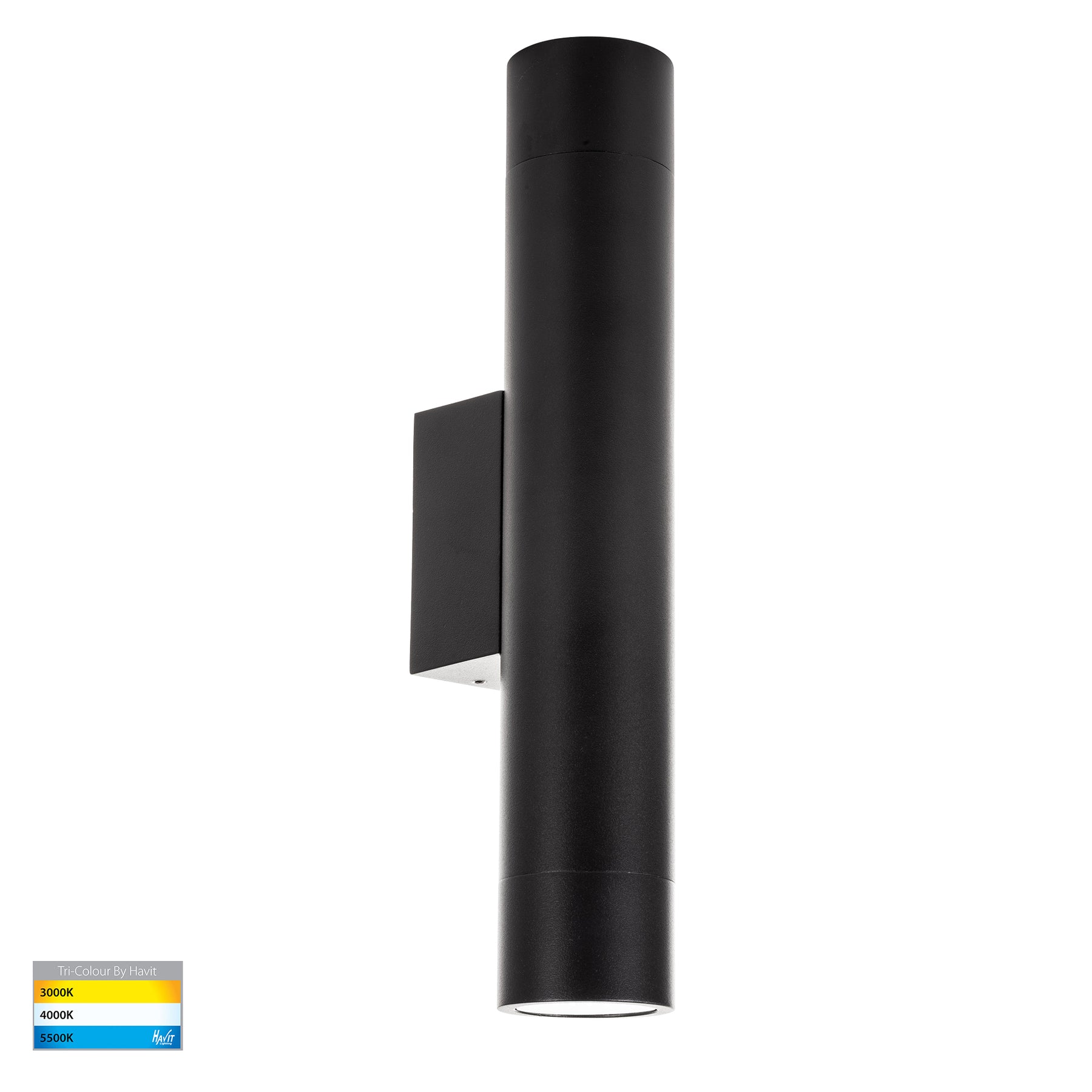 Dugo LED Up & Down Wall Light 5W Tri Colour Black - HV10294T