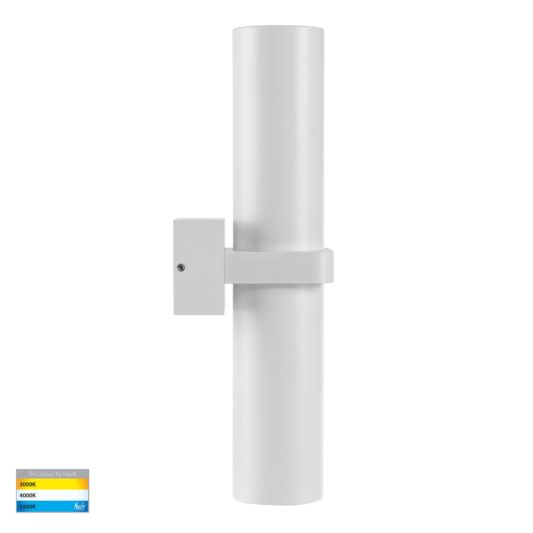 Luz Aluminium Up & Down Pillar Light TRI Colour White - HV10391T