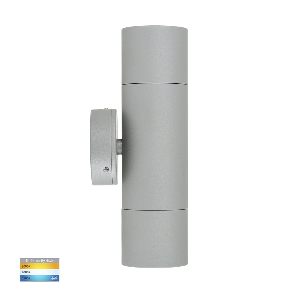 Buy Up / Down Wall Lights Australia Tivah Up & Down Wall 2 Lights Silver Aluminium 3CCT - HV1045T