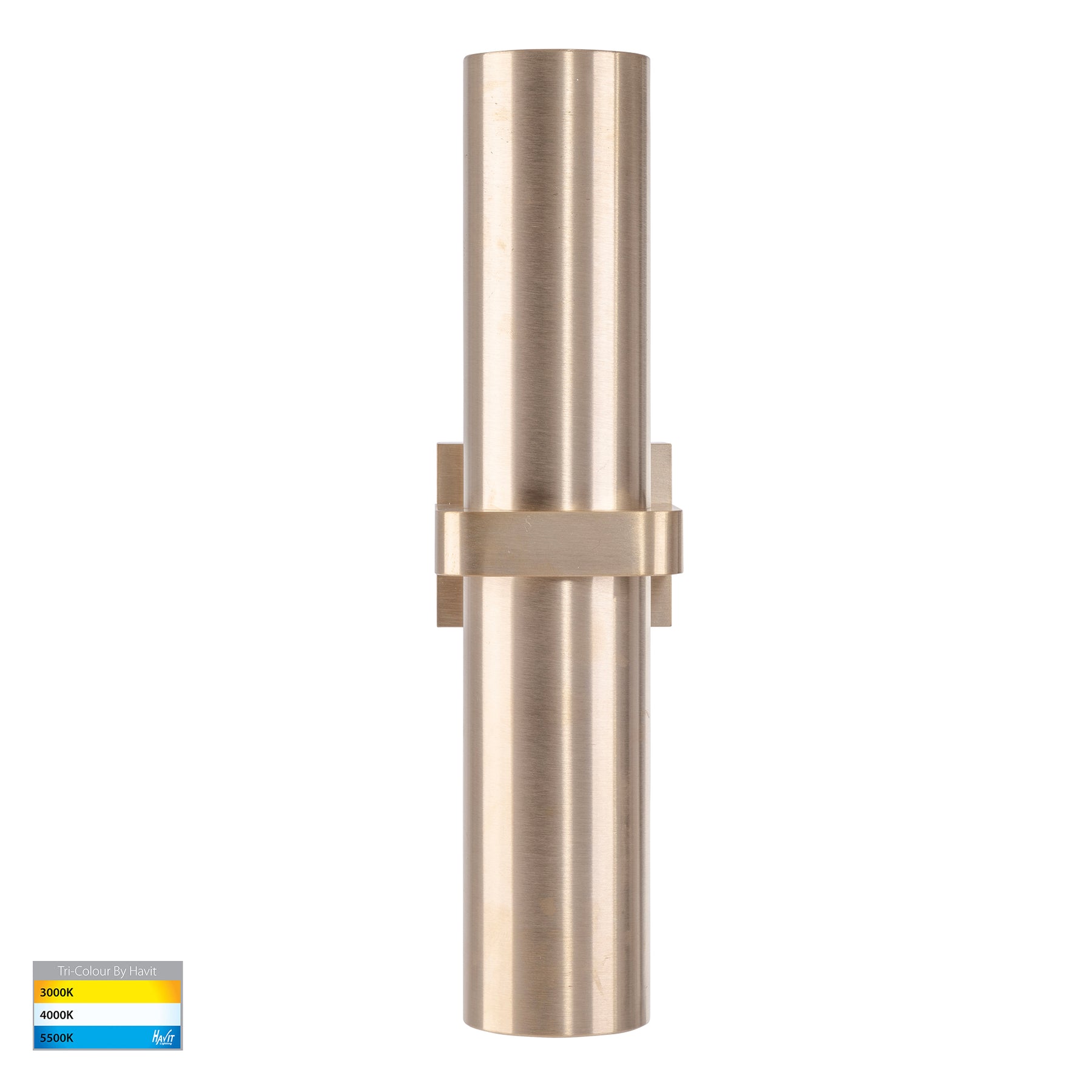 Luz Solid Brass Up & Down Pillar Light TRI Colour Brass - HV10591T