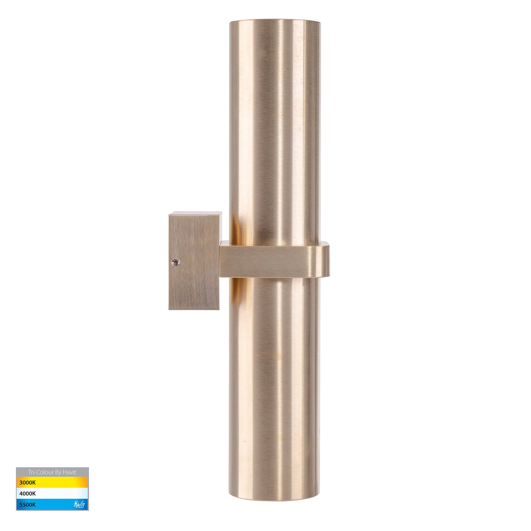 Luz Solid Brass Up & Down Pillar Light TRI Colour Brass - HV10591T