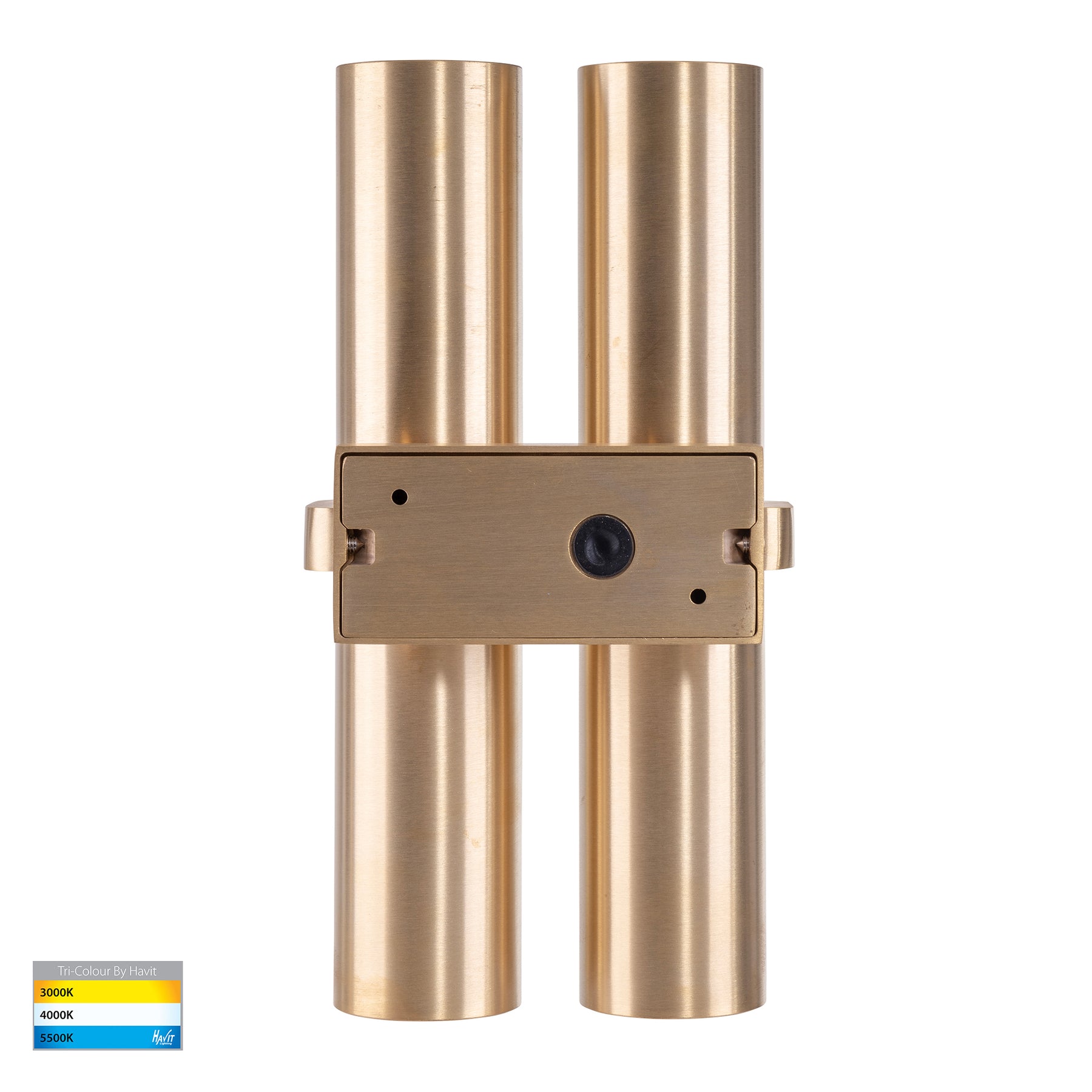 Luz Solid Brass Up & Down Pillar Light TRI Colour Brass - HV10592T