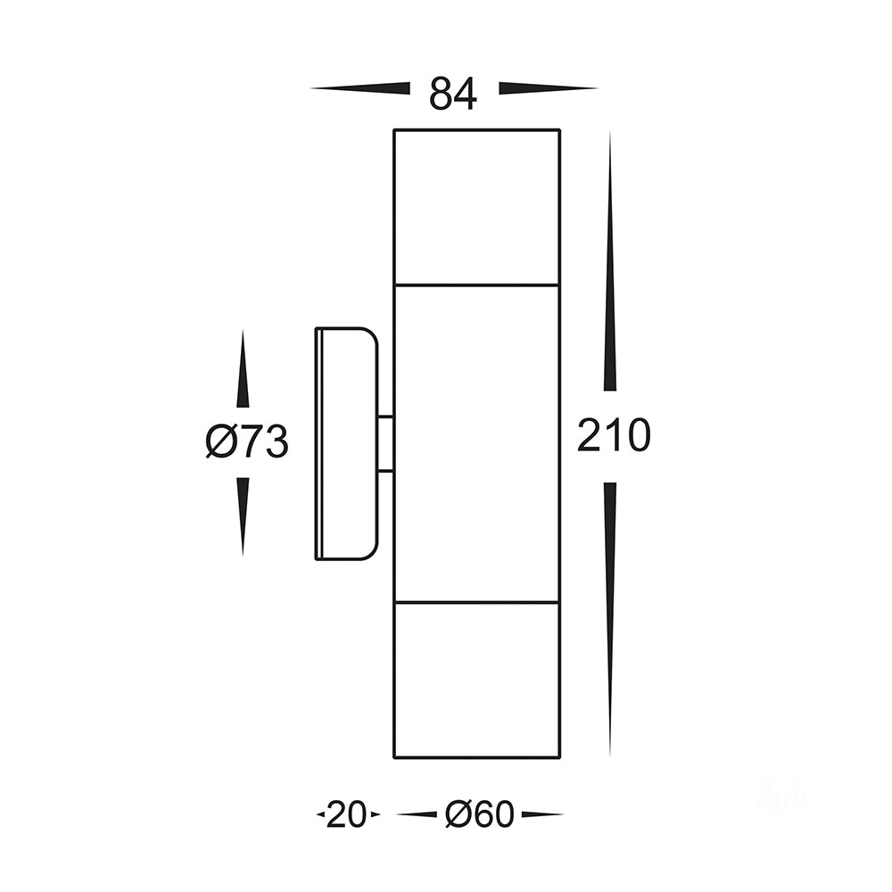 Buy Up / Down Wall Lights Australia Fortis Up & Down Wall 2 Lights 304 Stainless Steel 3CCT - HV1072T