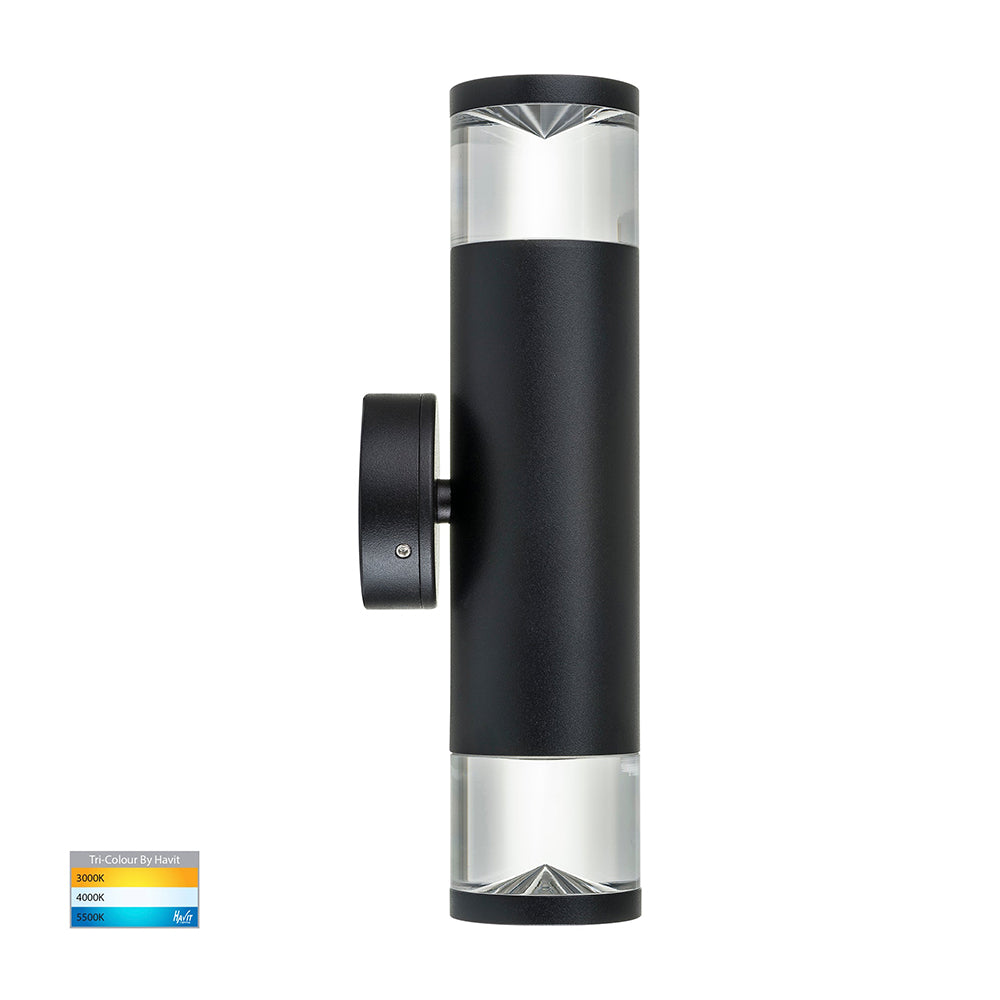 Buy Up / Down Wall Lights Australia Highlite Up & Down Wall 2 Lights 5W Black Aluminium 3CCT - HV1089T-BLK-240V