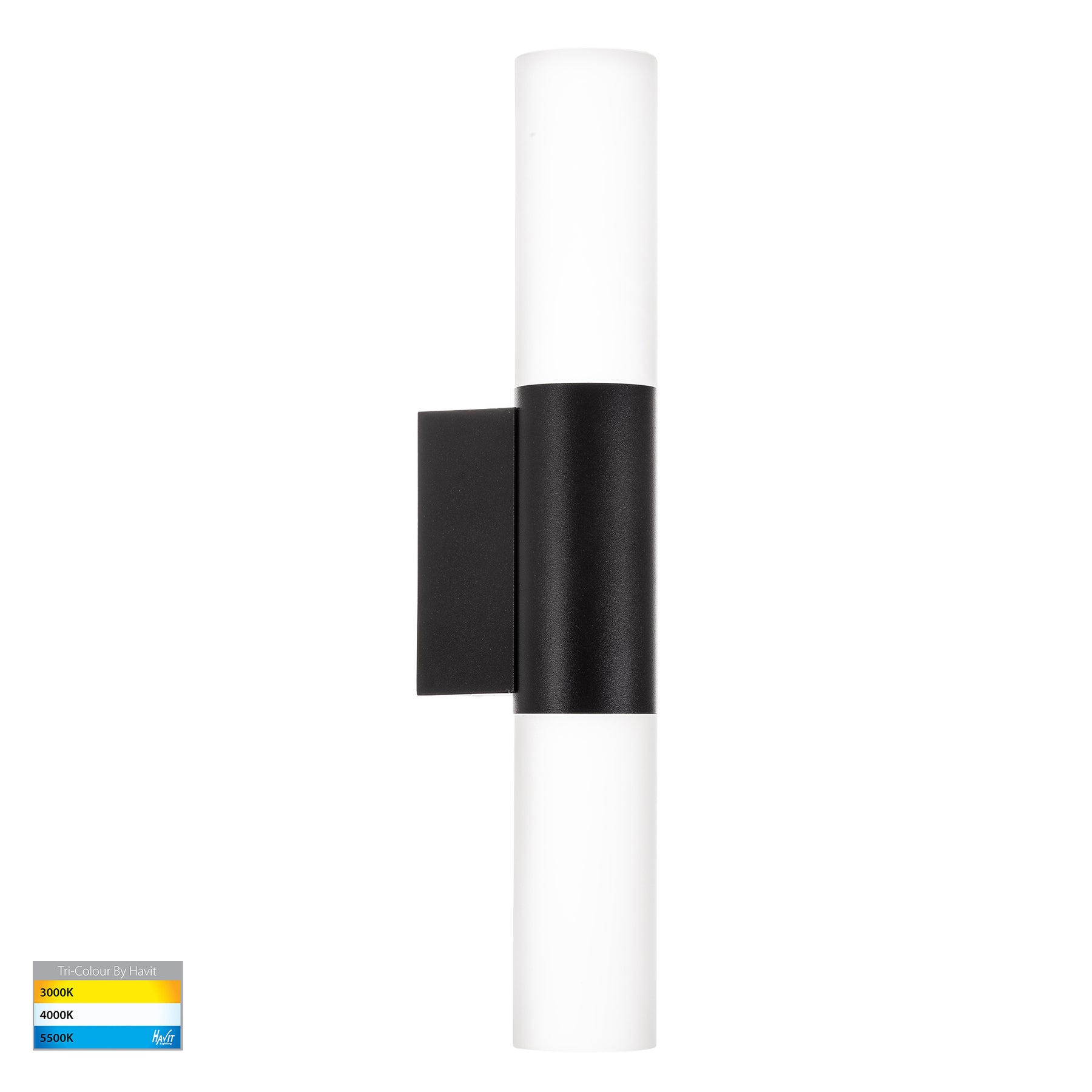 Akril LED Up & Down Wall Light 3W Tri Colour Black - HV10932T-BLK