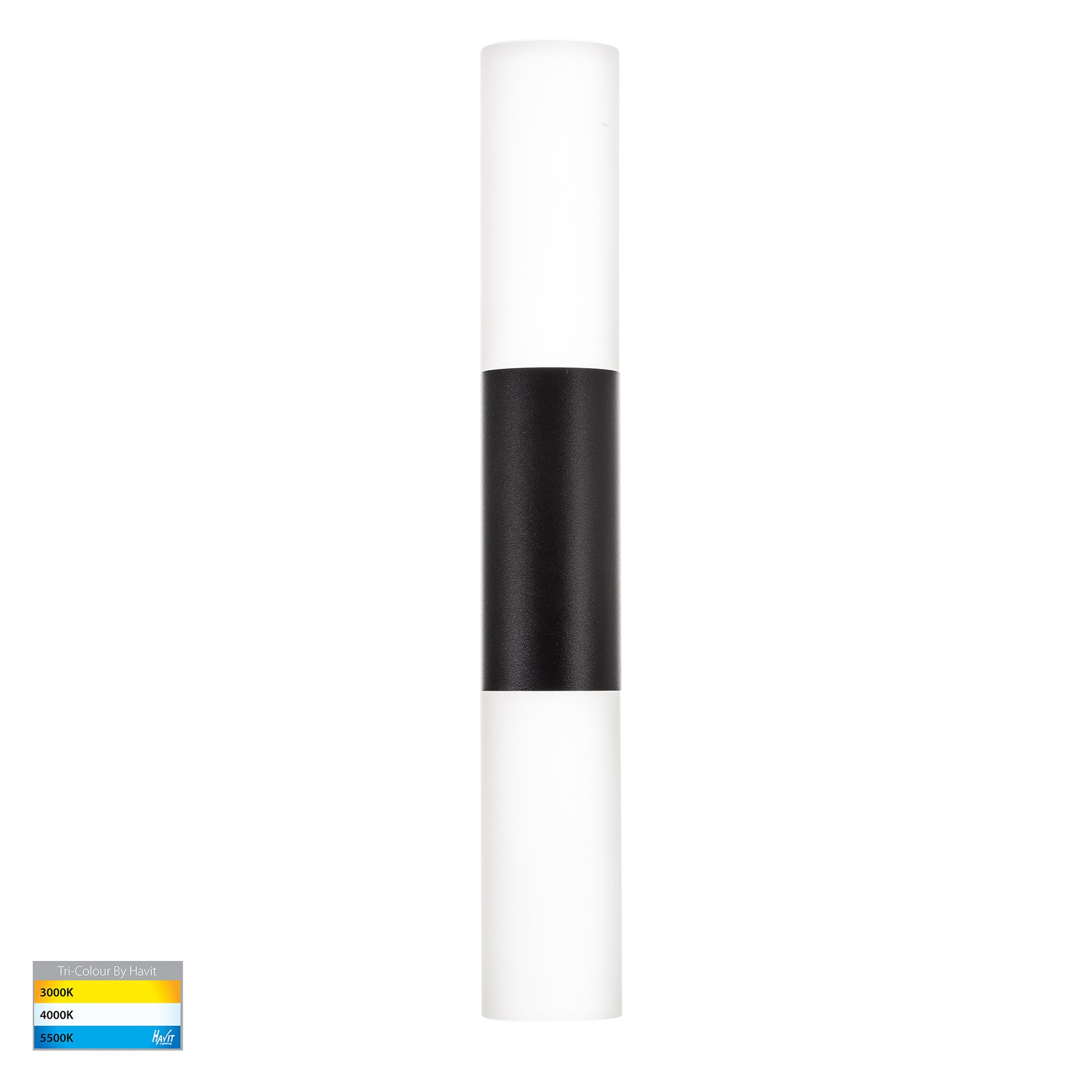 Akril LED Up & Down Wall Light 3W Tri Colour Black - HV10932T-BLK