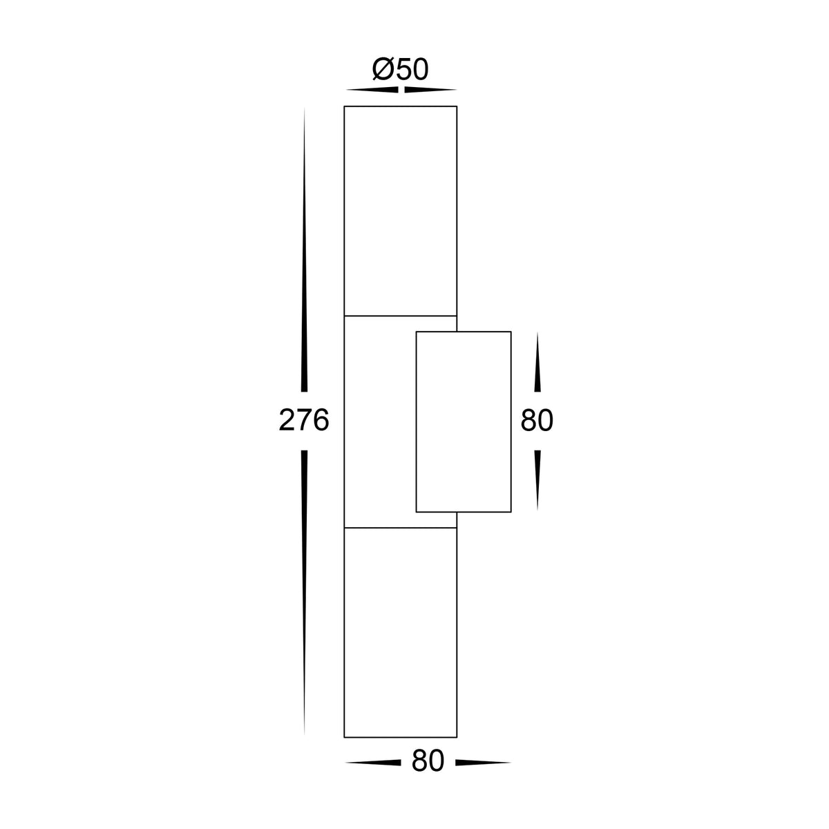 Akril LED Up & Down Wall Light 5W Tri Colour Black - HV10942T-BLK