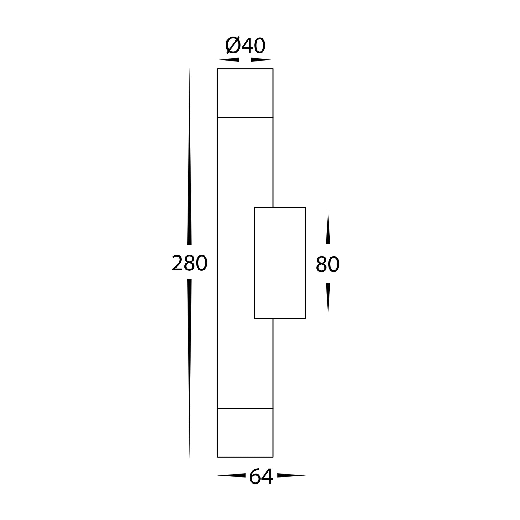Dugo LED Up & Down Wall Light 3W Tri Colour Black - HV10293T