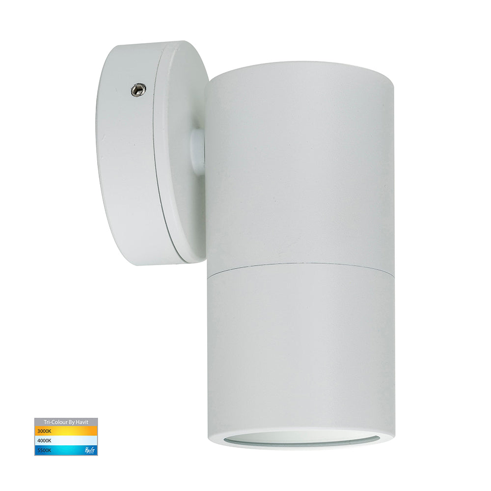 Buy Exterior Wall Lights Australia Tivah Exterior Wall Light Fixed 5W White Aluminium 3CCT - HV1137GU10T