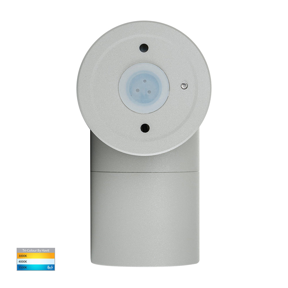 Buy Exterior Wall Lights Australia Tivah Exterior Wall Light Fixed 5W Silver Aluminium 3CCT - HV1147GU10T