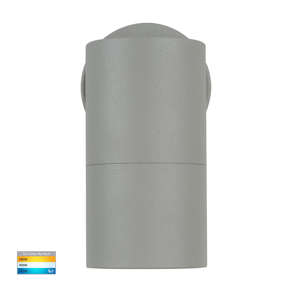 Buy Exterior Wall Lights Australia Tivah Exterior Wall Light Fixed 5W Silver Aluminium 3CCT - HV1147GU10T