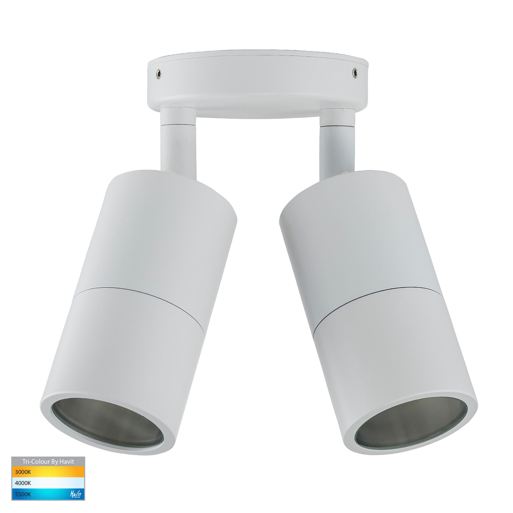 Buy Exterior Spotlights Australia Tivah Exterior 2 Spotlights Adjustable White Aluminum 3CCT - HV1335T