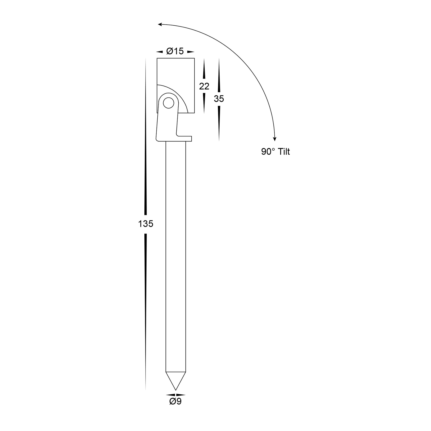 Spar Aluminium Spike or Surface Mounted Spot Light White 12V TRI Colour - HV1434T-WHT