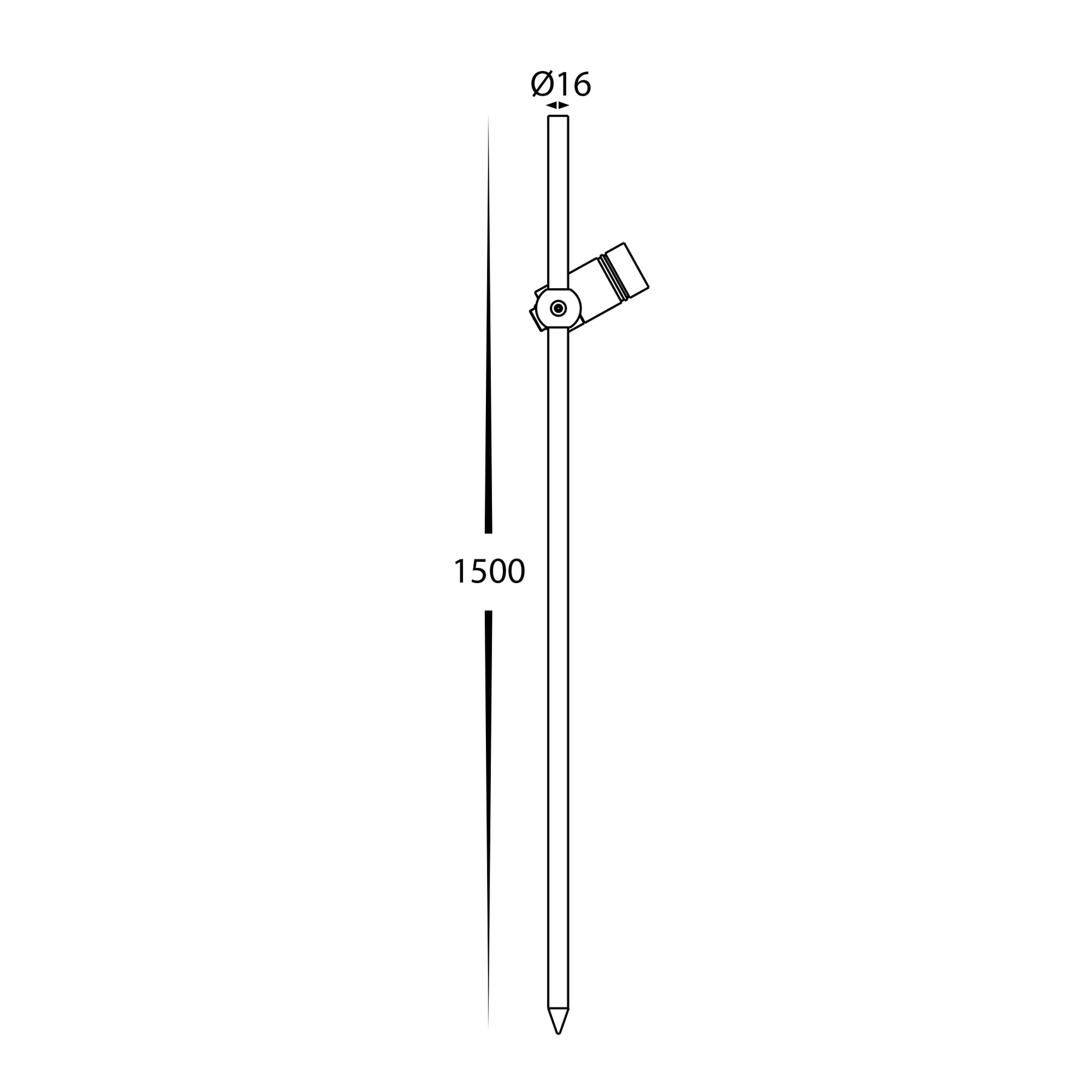 Lille 1500mm Post Aluminium Black - HV1441-POST