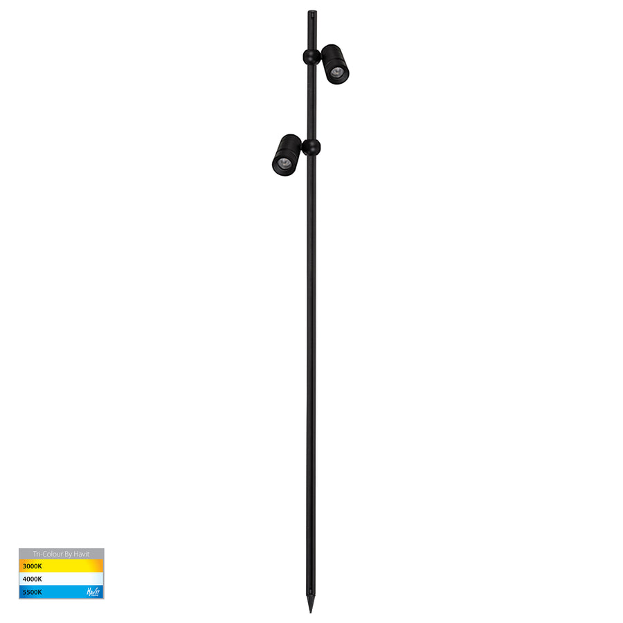 Lille LED 2 Light Spotlights 2.5W 3CCT Black - HV1441T-2-BLK