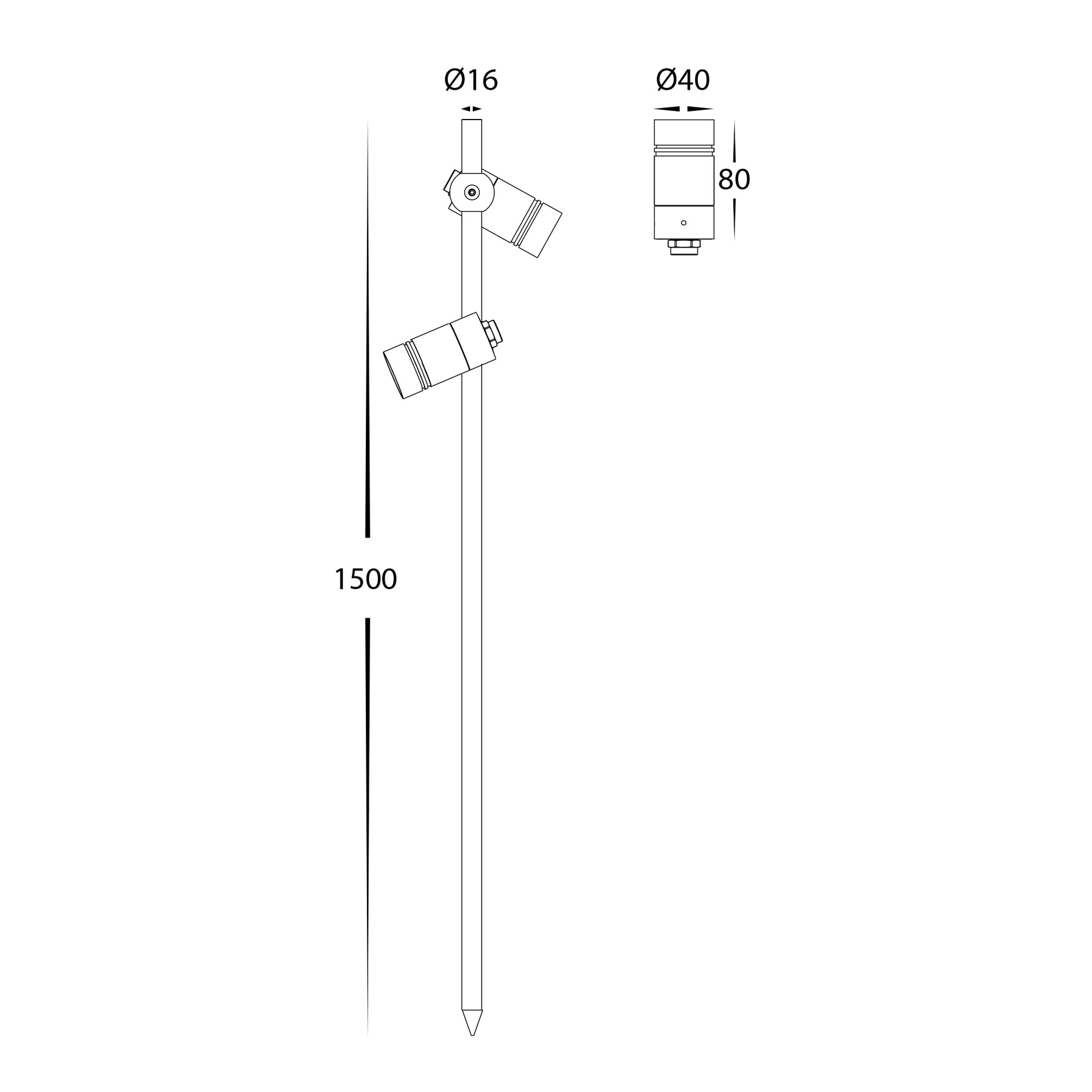 Lille LED 2 Light Spotlights 2.5W 3CCT Black - HV1441T-2-BLK
