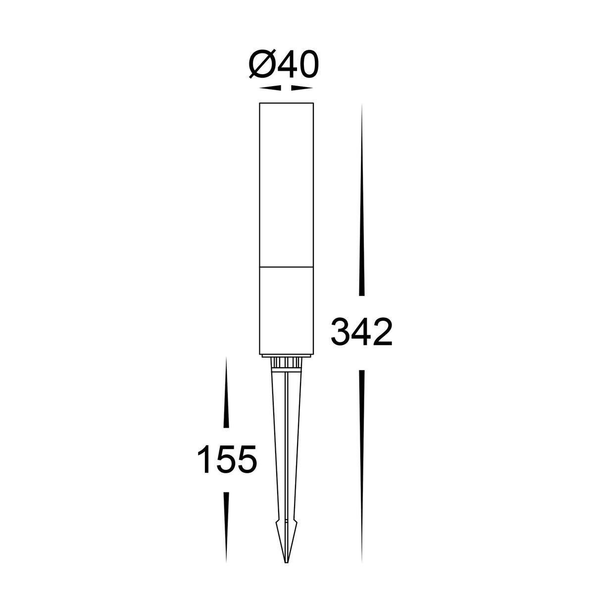 Akril LED Garden Spike Light 24V 3W 3CCT Black - HV1449T-BLK-24V