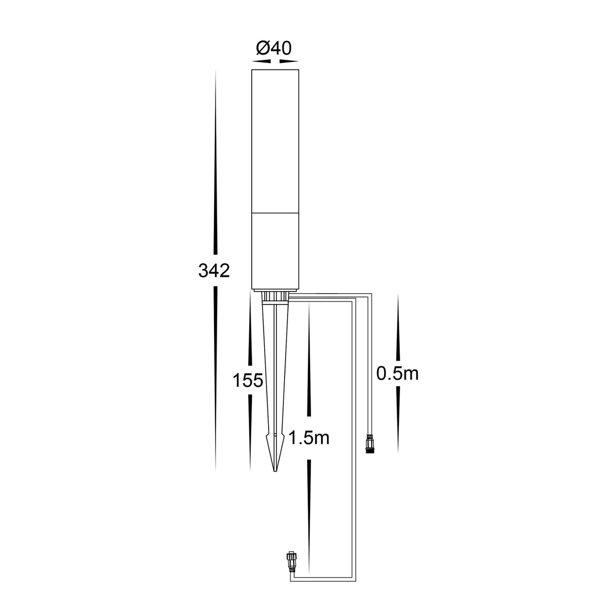 Akril LED Garden Spike Light 3W RGBCW Black - HV1449RGBCW-BLK-24V