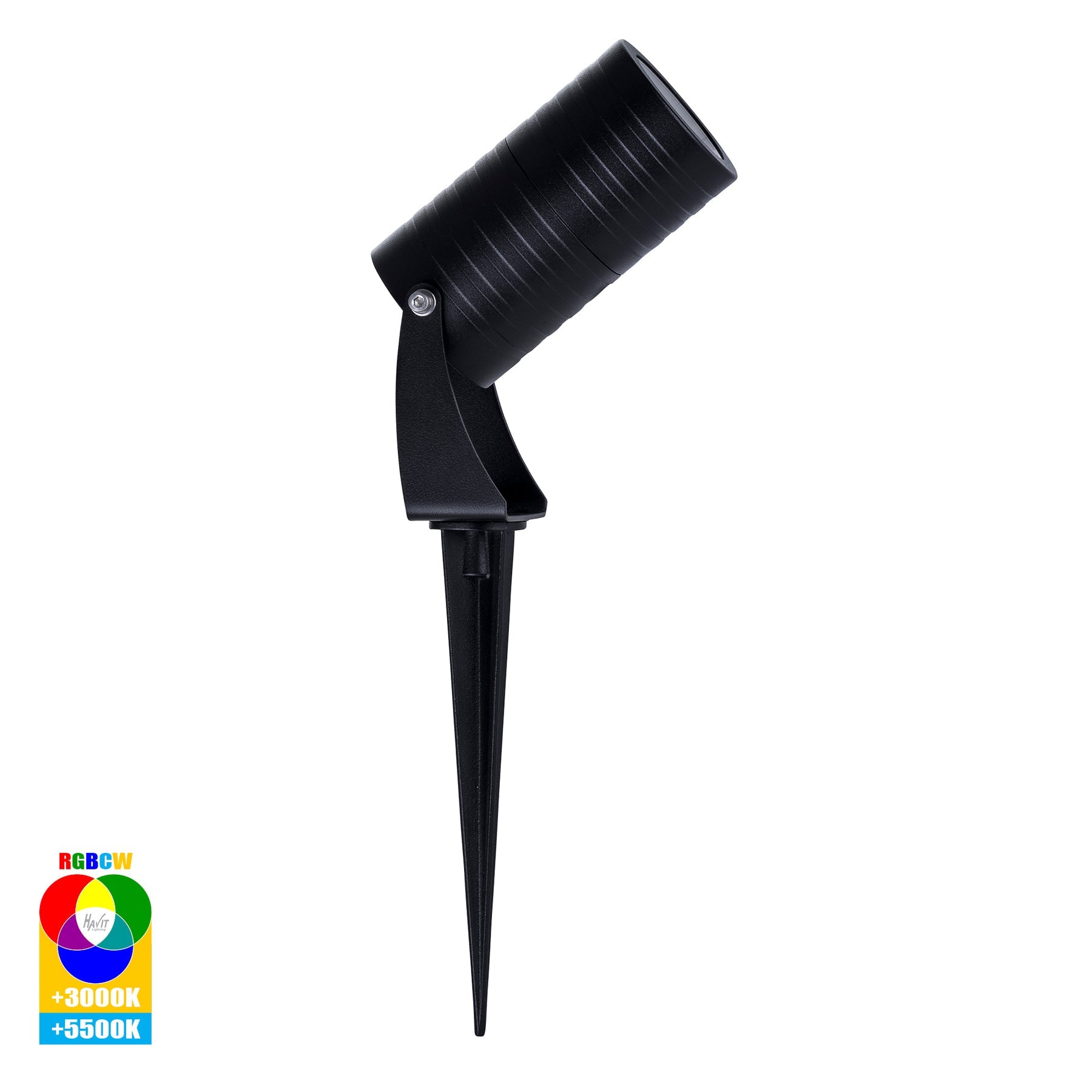 Nova Aluminium LED Garden Spike Light Black 7W 12V RGBCW - HV1462RGBCW-BLK