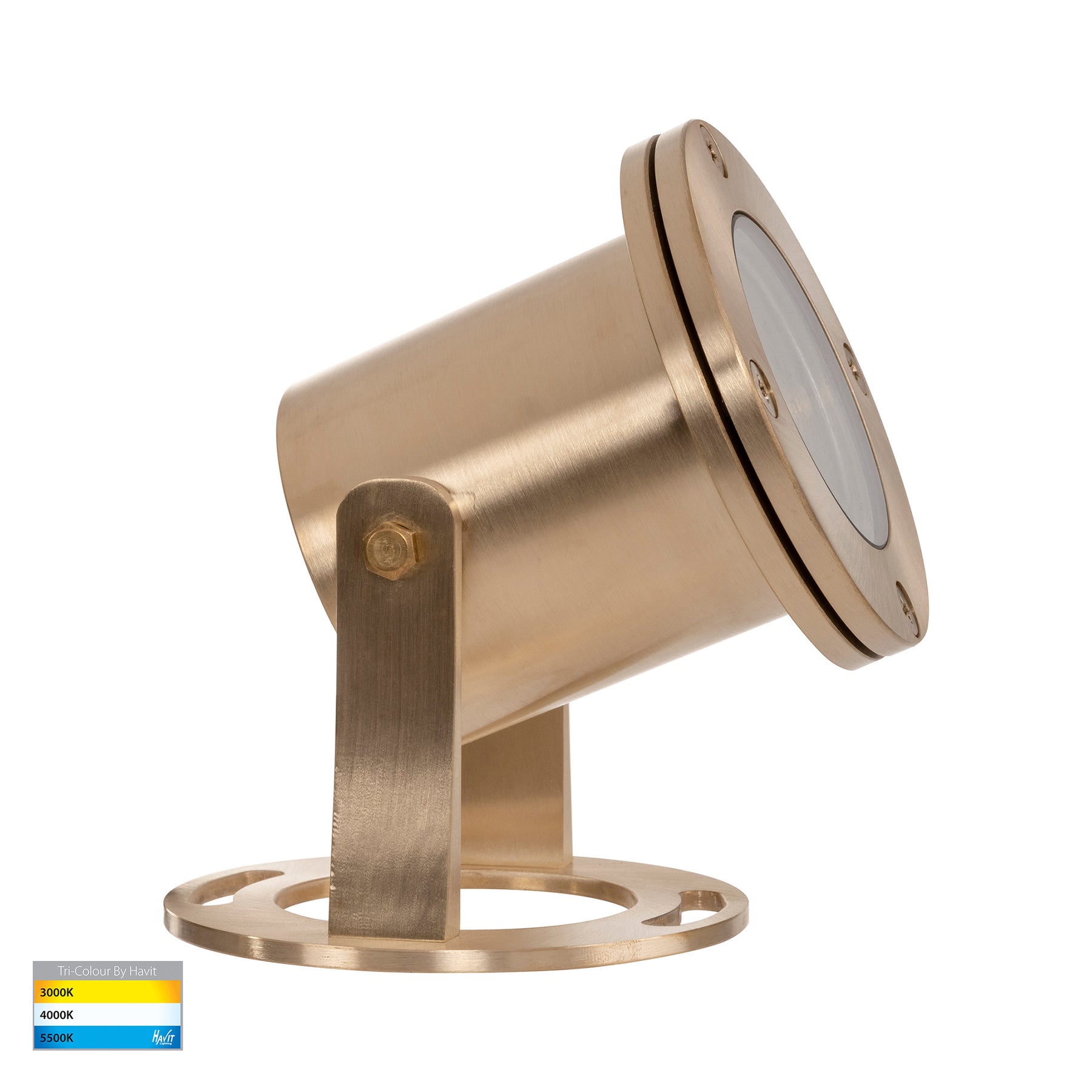 Onder LED Pond Light 12V 5W Tri Colour Brass - HV1491T-BR