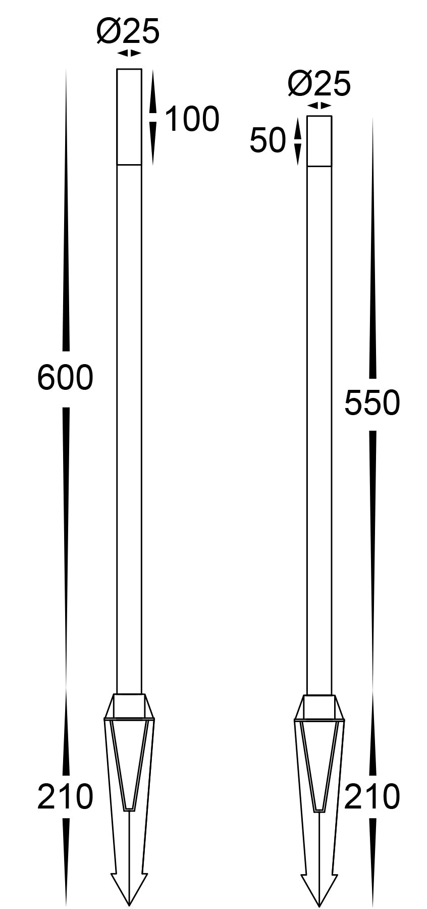 Drique LED Bollard Light 24V 3W 3CCT Black - HV1515T-BLK-24V