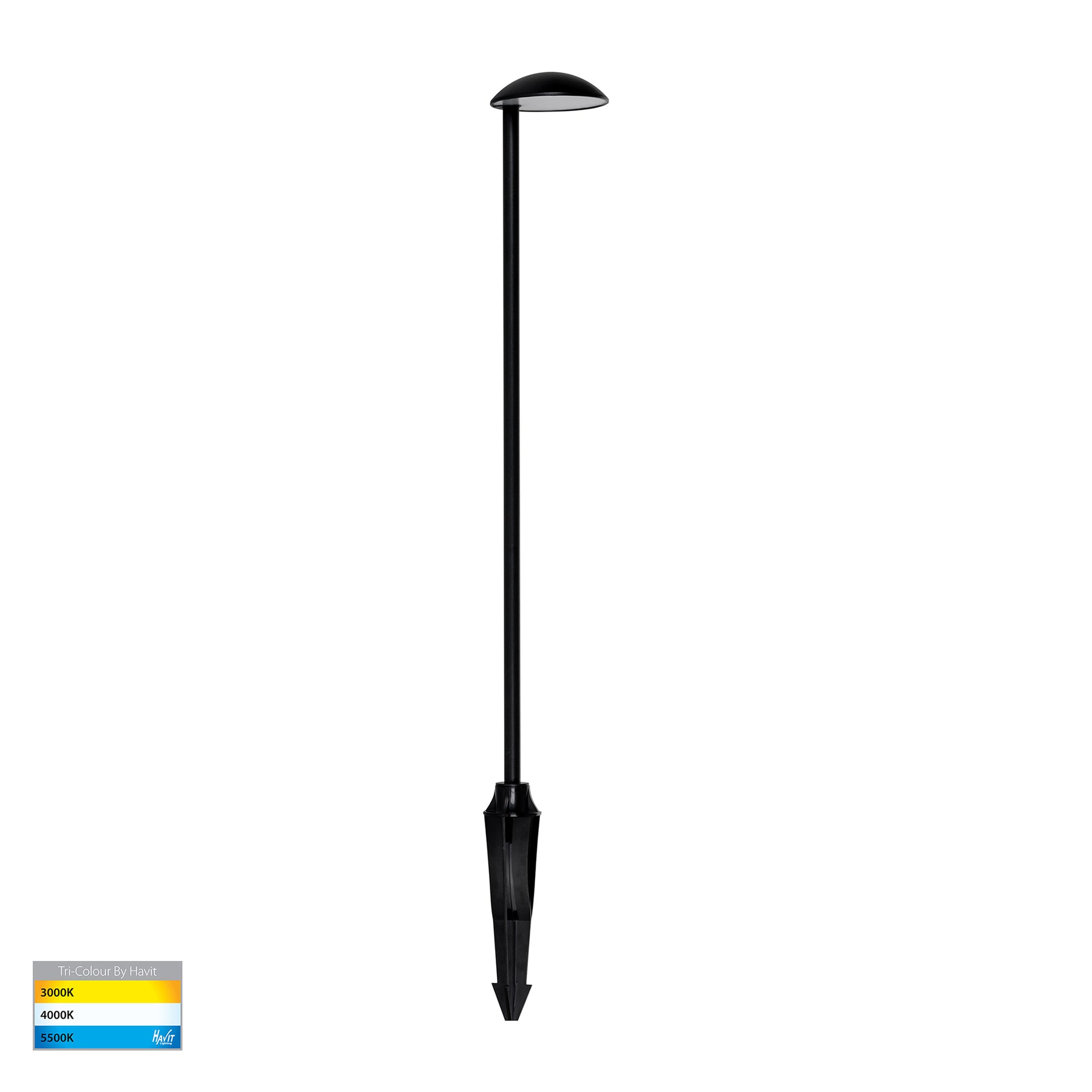Konoa LED Bollard Spike Light 24V 3W Tri Colour Black - HV1524T-BLK-24V