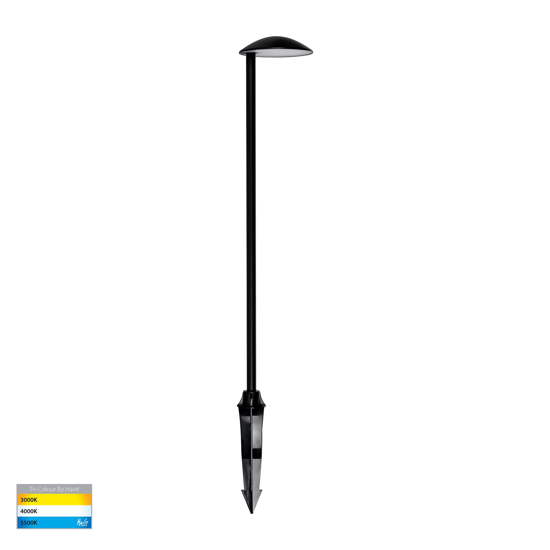 Konoa LED Bollard Spike Light 24V 7W Tri Colour Black - HV1526T-BLK-24V