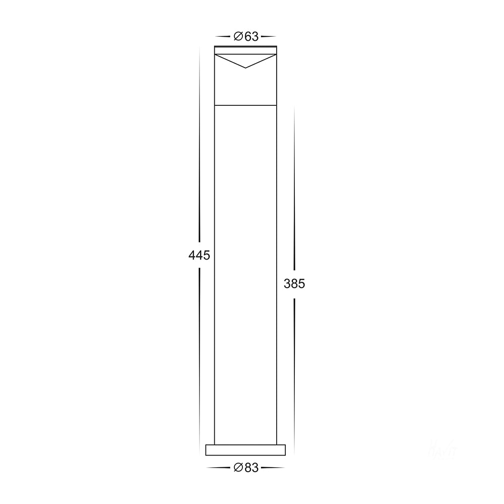 Highlite Bollard Light 12V 316 Stainless Steel 3CCT - HV1602T-SS316