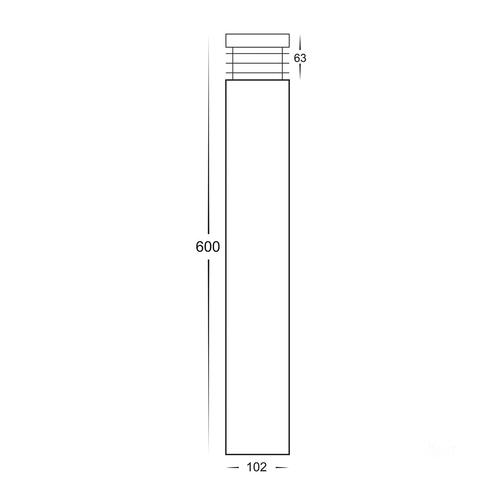 Buy Bollard Lights Australia Maxi Bollard Light H600mm 316 Stainless Steel 3CCT - HV1606T-SS316-240V