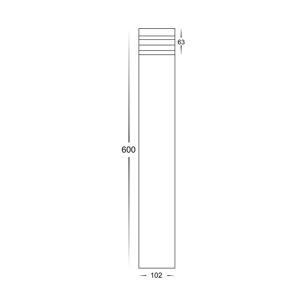 Buy Bollard Lights Australia Maxi Louvred Bollard Light 12V H600mm 316 Stainless Steel 3CCT - HV1616T-SS316-12V