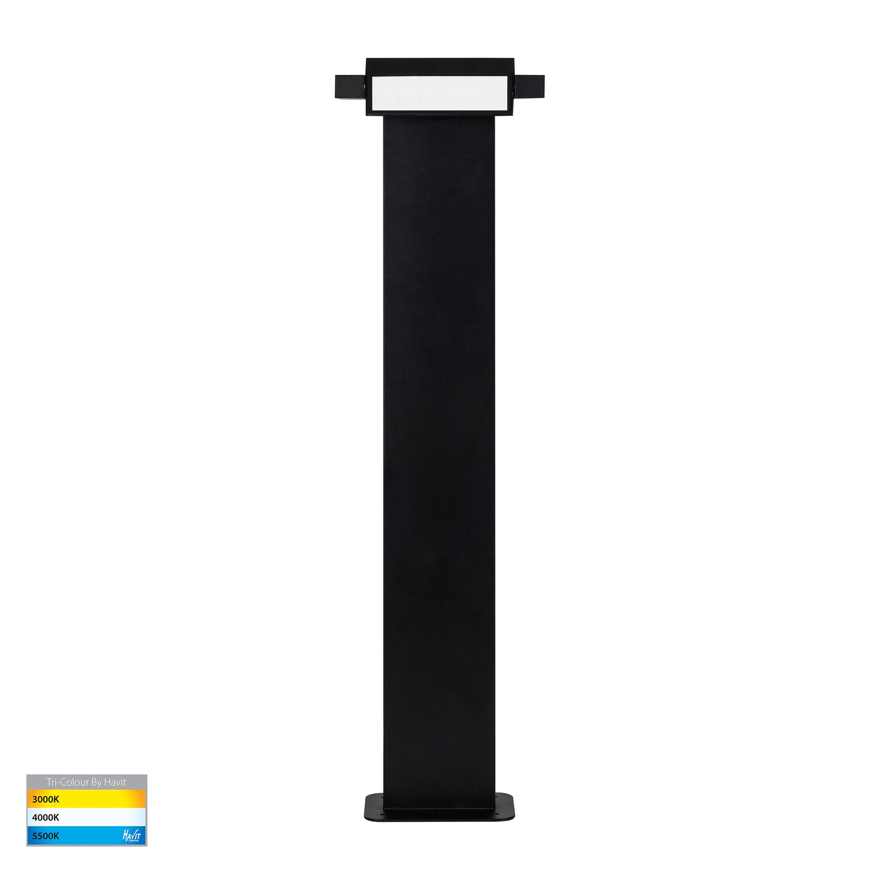 Locu Double Adjustable LED Bollard Light 240V 10W 3CCT Black - HV1635T-BLK-240V