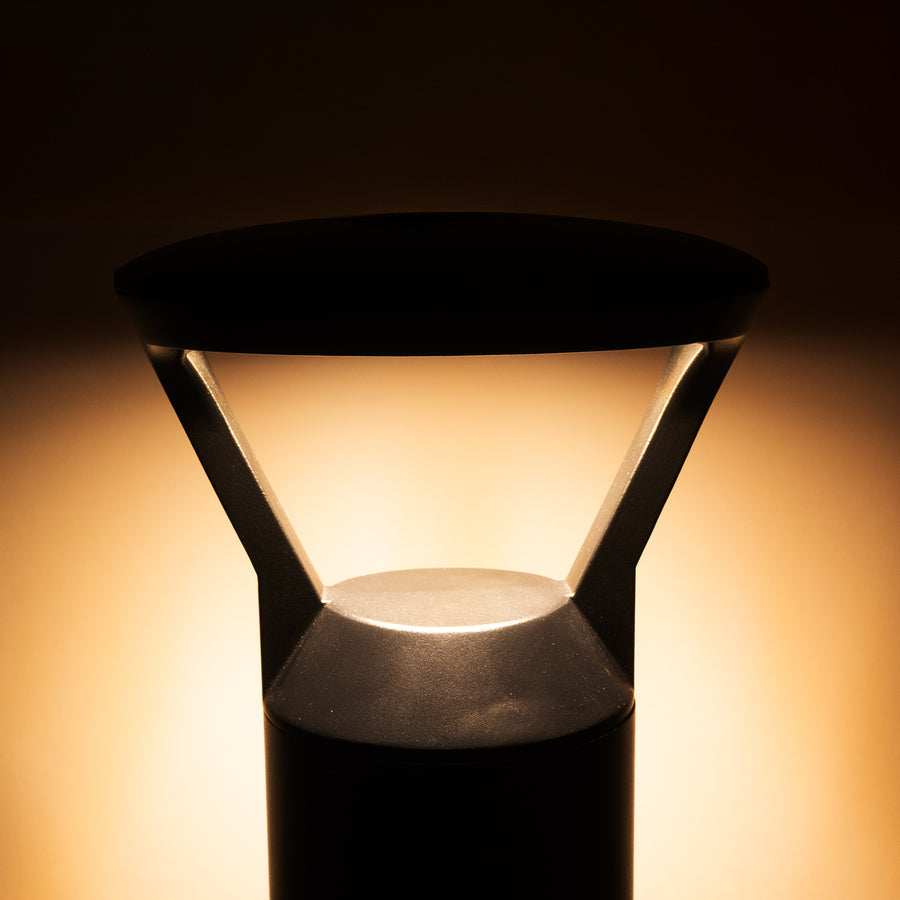 Thema LED Bollard Light 240V 18W Tri Colour Black - HV1643T-BLK-240V