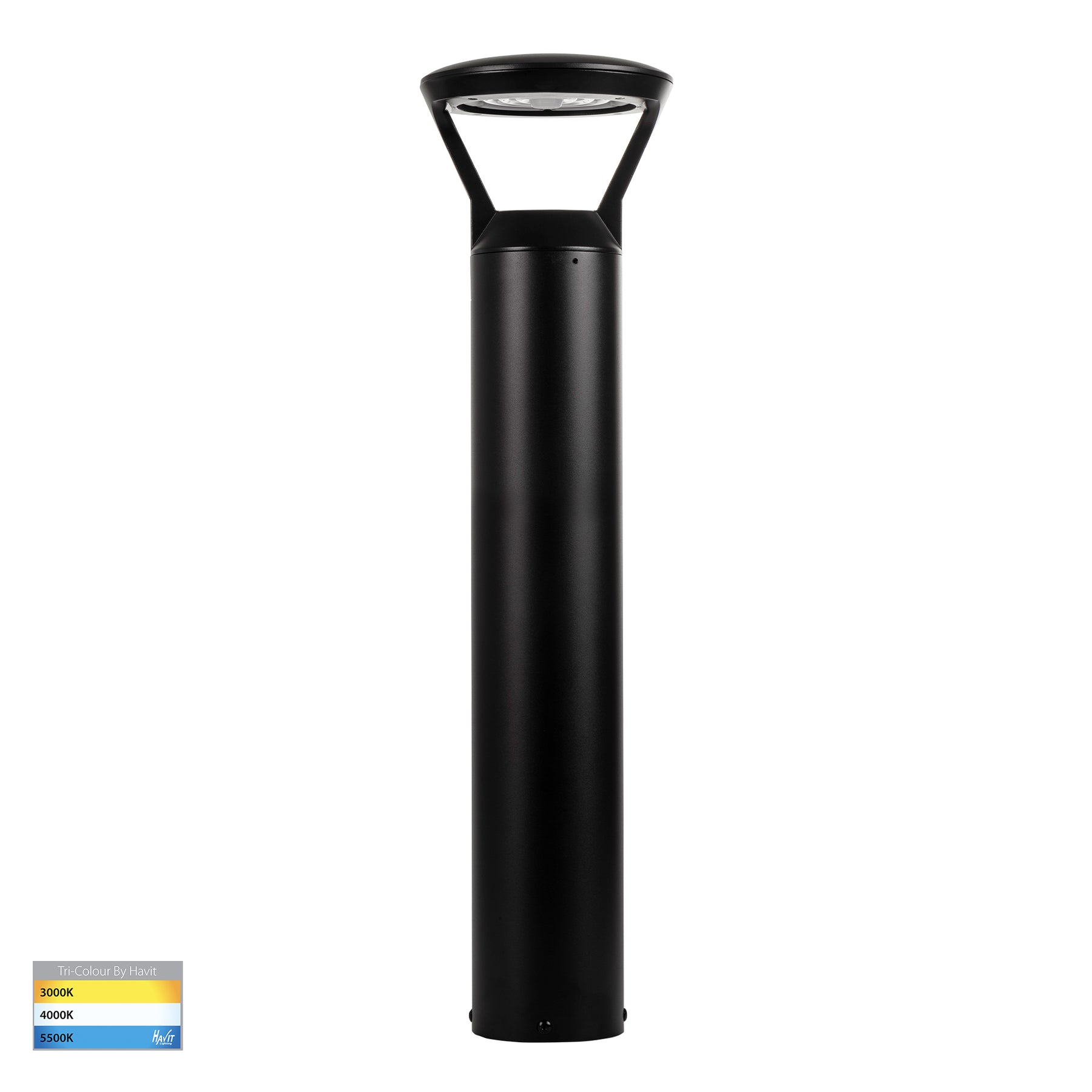 Thema LED Bollard Light 240V 18W Tri Colour Black - HV1643T-BLK-240V