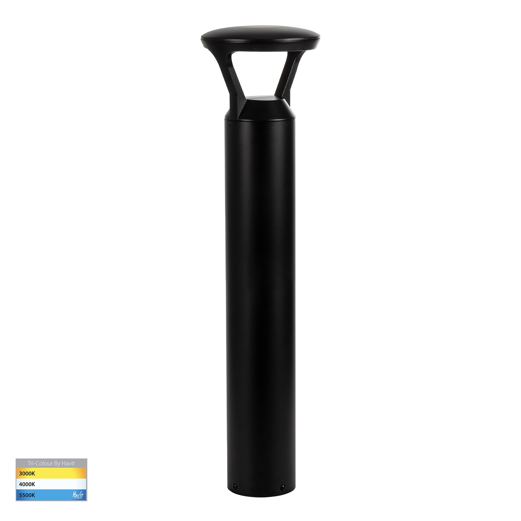 Thema LED Bollard Light 240V 18W Tri Colour Black - HV1643T-BLK-240V