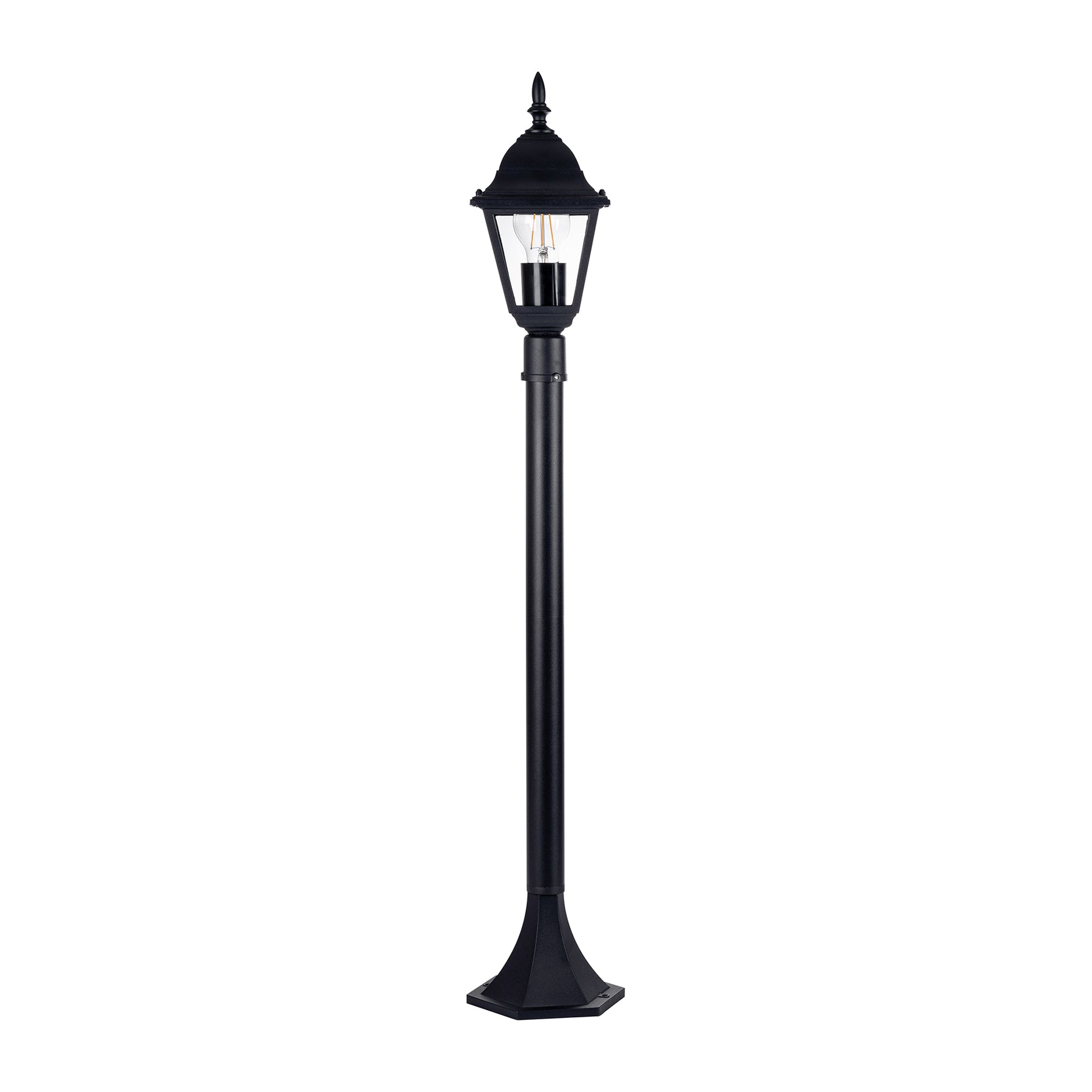 Fibra Aluminium 4 Panel Post Light 8W 2700K Black - HV1651W-P-BLK