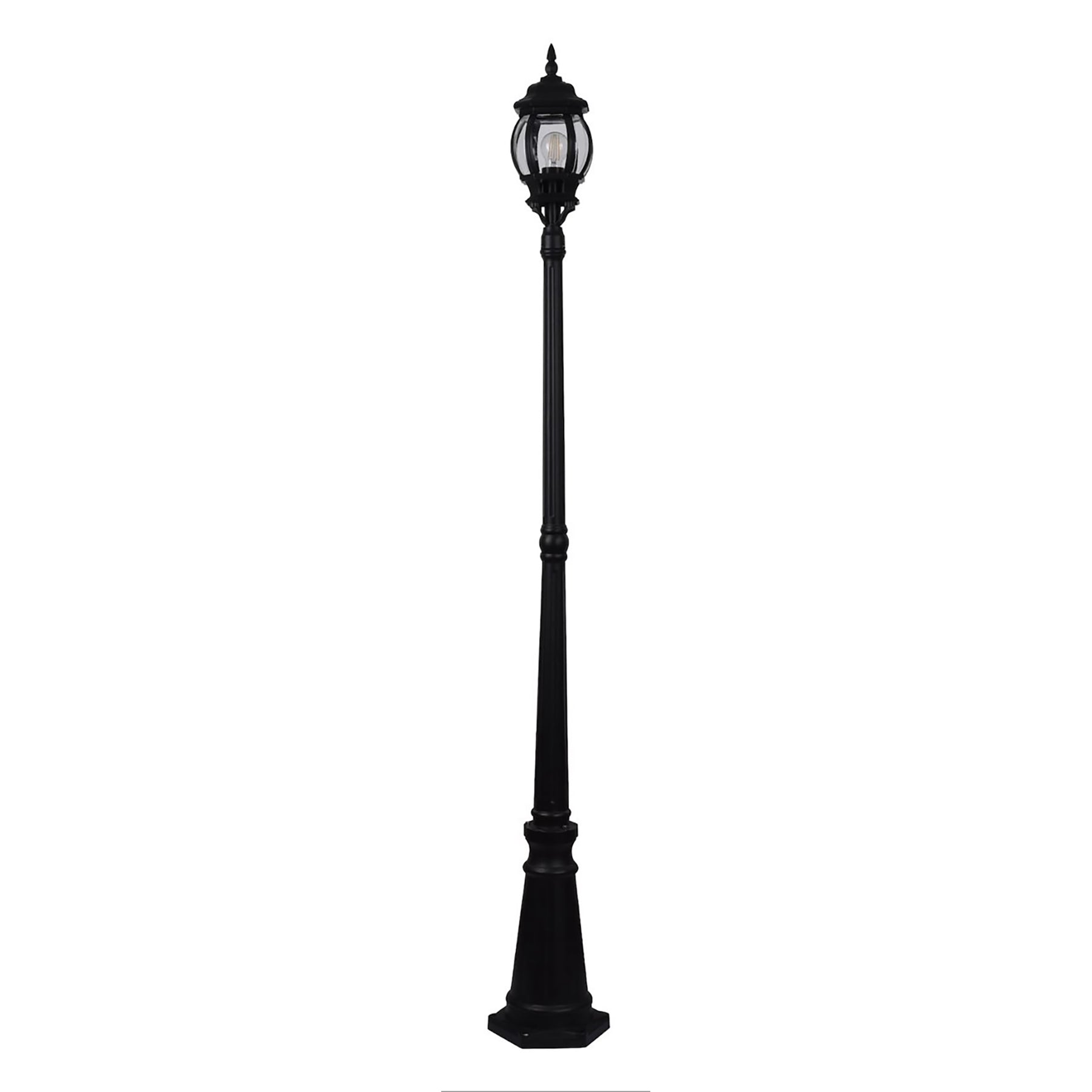 Trener Aluminium LED Coach Single Post Light 9W 2700K Black - HV1671W-BLK