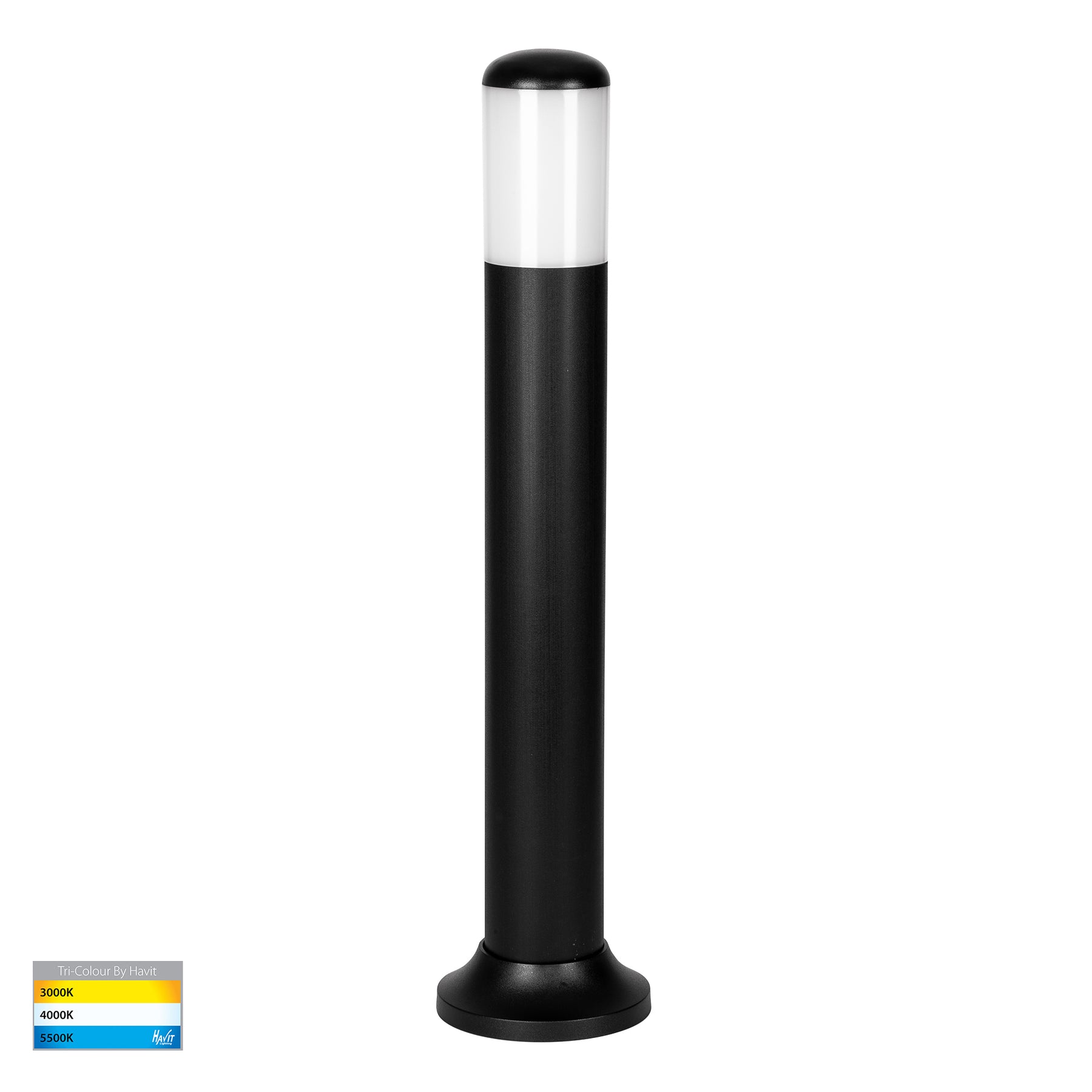 Renzi LED Bollard Light 240V 9W 3CCT Black - HV1682T-BLK