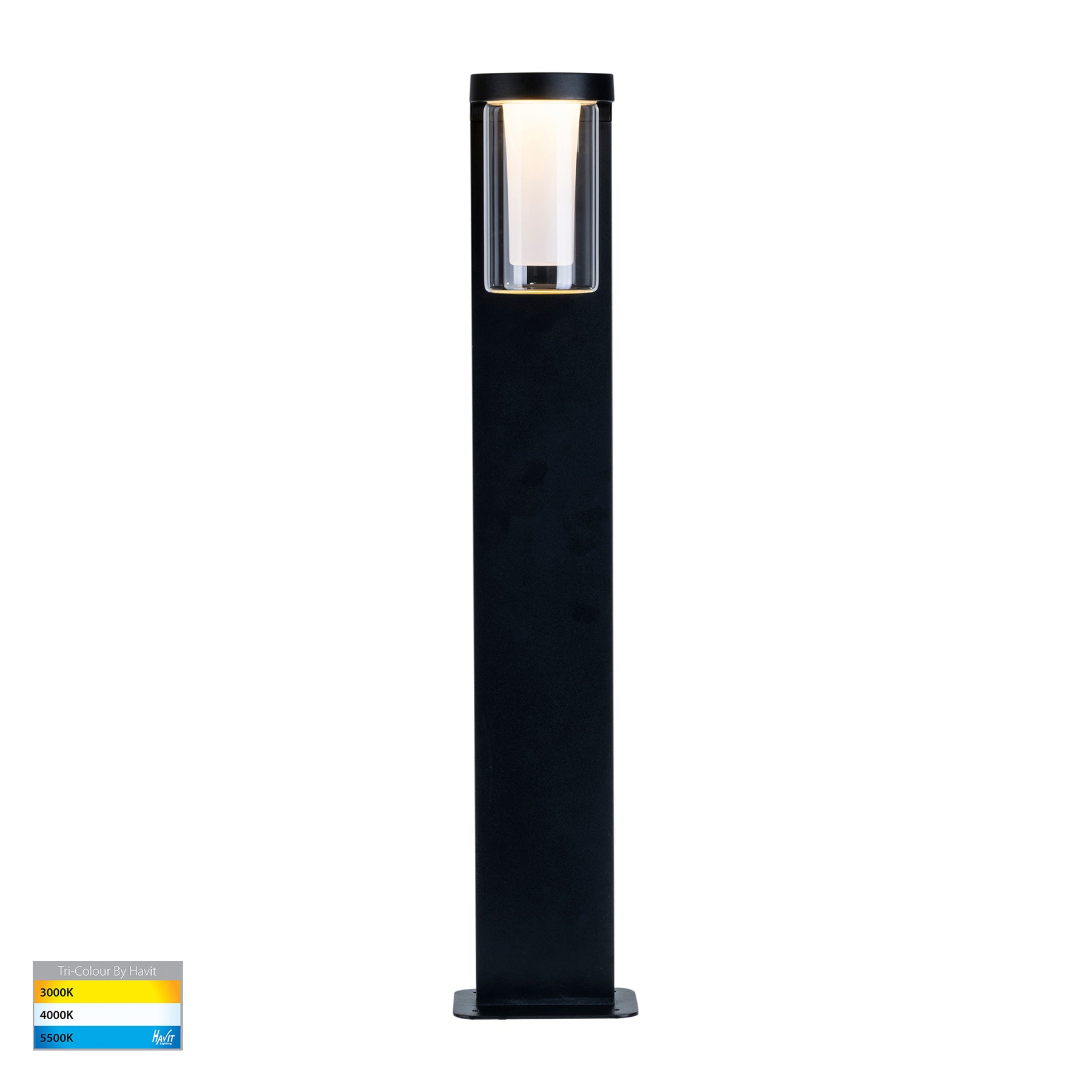 Otaner LED Bollard Light Aluminium Black 240V 10W TRI Colour - HV1691T-BLK-240V