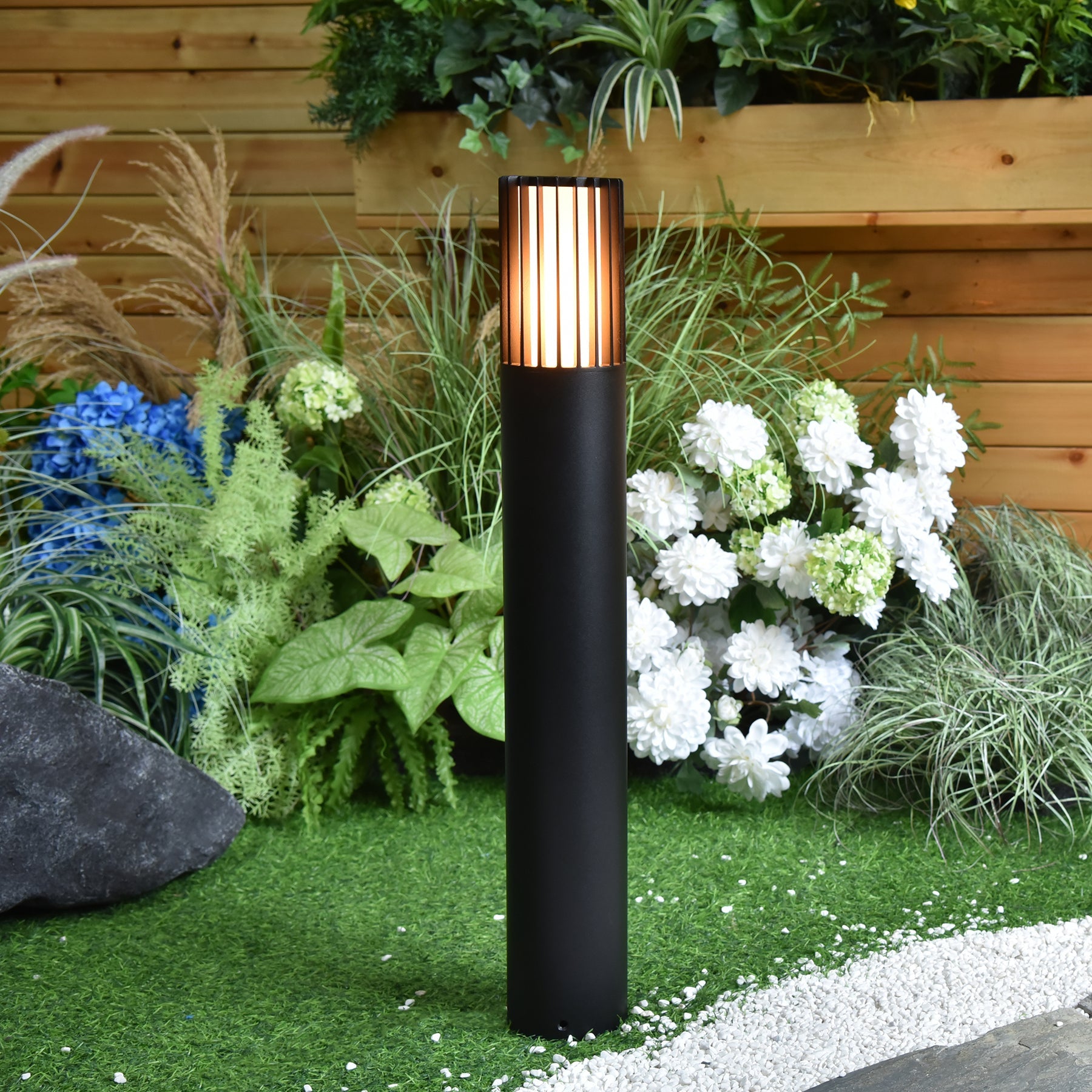 Tenac Aluminium LED Bollard Light 9W TRI Colour Black - HV1693T-BLK-240V